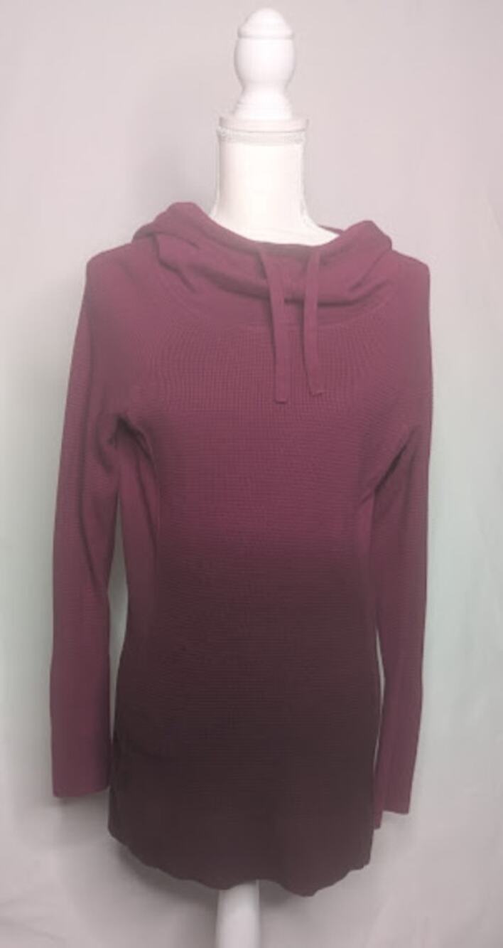 CALIA By Carrie Underwood Pink/Magenta Ombre Hooded Pullover Knit Sweater small
